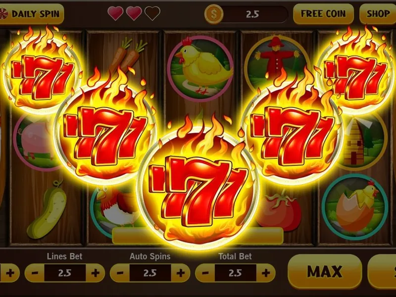 Máy Slot cổ điển với 3 cuộn và biểu tượng trái cây
